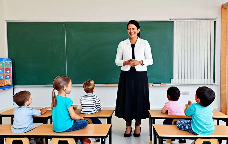 **

"A kindergarten teacher in a modest and professional outfit, fully clothed, leading a group of young children in a circle time activity, safe for work, appropriate content, bright and cheerful classroom setting, perfect anatomy, natural proportions, family-friendly, high-quality illustration"

**