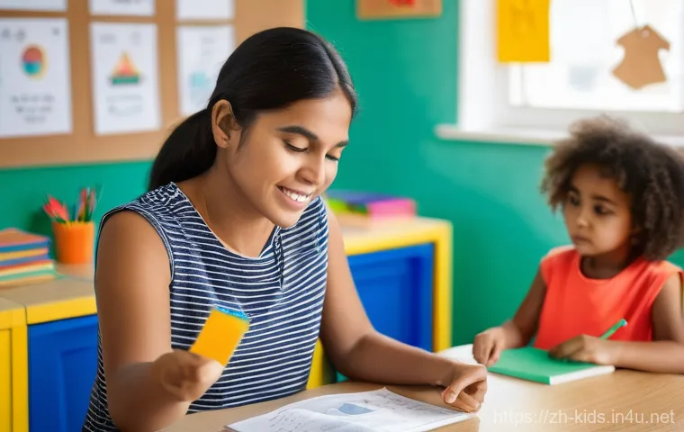 유아교육지도사 신입과 경력직 연봉 비교 - **Prompt 1: The Aspiring New Early Childhood Educator**
    A vibrant indoor classroom scene, filled...