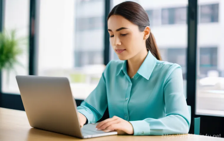 유아교육지도사 연봉 협상 중 실수 방지법 - **Prompt:** A focused and professional female kindergarten teacher, in her early 30s, is seated at a...