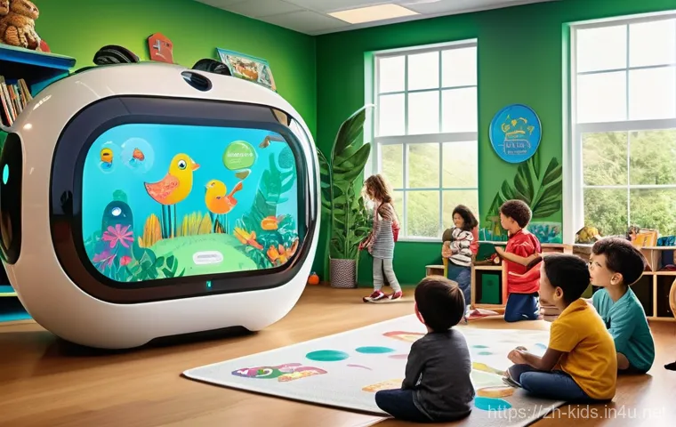 유아교육지도사로서의 강의 개선 방법 - **Prompt:** A vibrant, modern kindergarten classroom filled with diverse, happy children aged 4-6, f...