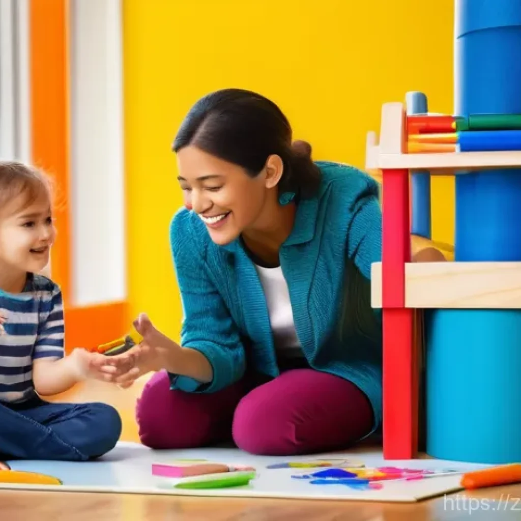 유아교육지도사와 연계된 다른 직업군 - **Prompt: Children's Development Consultant Guiding Playful Learning**
    "A warm, inviting image o...