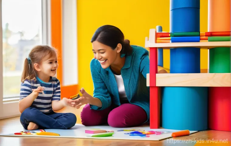 유아교육지도사와 연계된 다른 직업군 - **Prompt: Children's Development Consultant Guiding Playful Learning**
    "A warm, inviting image o...