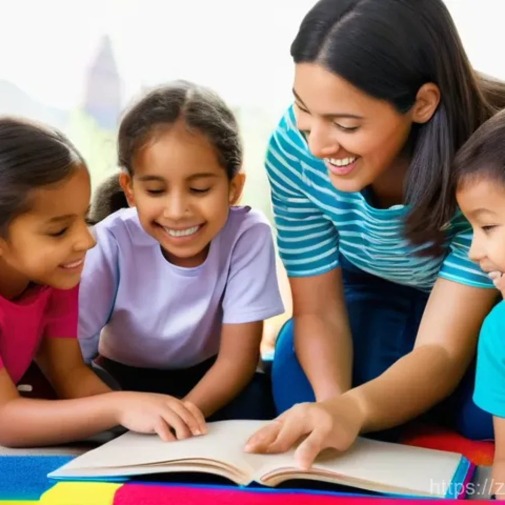 유아교육지도사 관련 논문 검색법 - **Prompt 1: Young Learners and a Nurturing Educator Discovering Knowledge**
    "A brightly lit, mod...