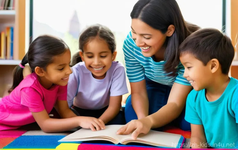 유아교육지도사 관련 논문 검색법 - **Prompt 1: Young Learners and a Nurturing Educator Discovering Knowledge**
    "A brightly lit, mod...