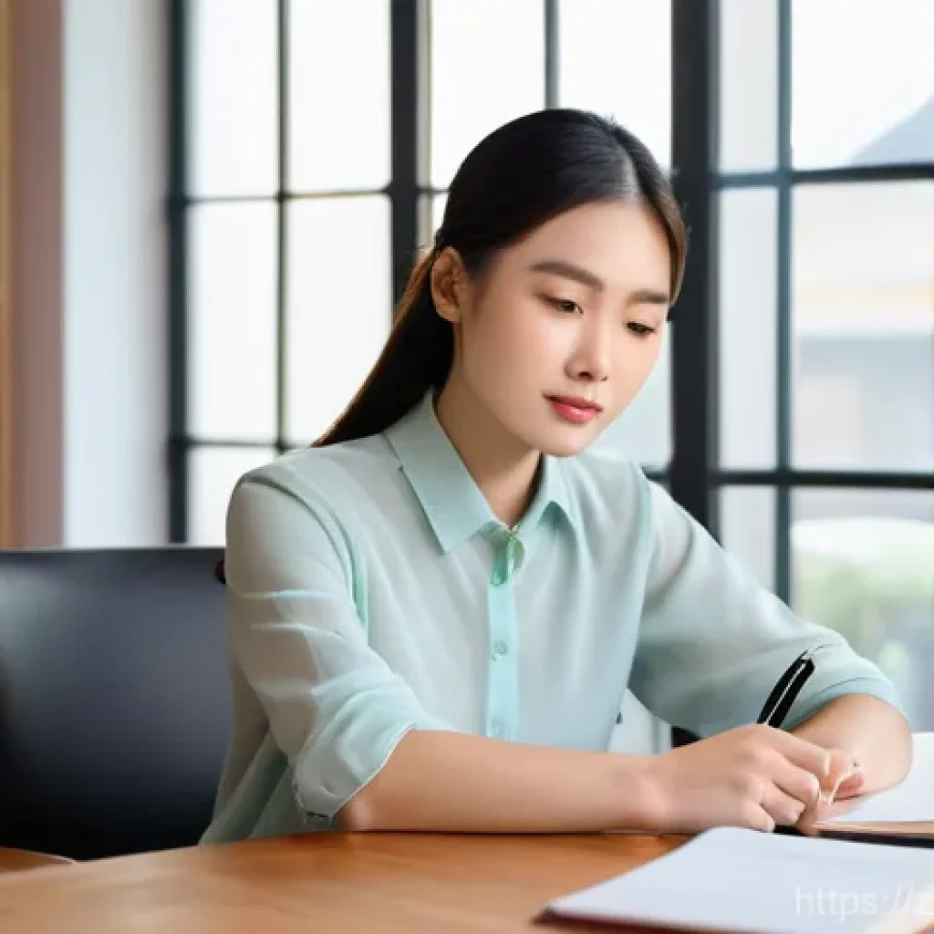 유아교육지도사 이직 사례 연구 - **Prompt:** A thoughtful and introspective young Asian woman, in her late 20s to early 30s, with a w...