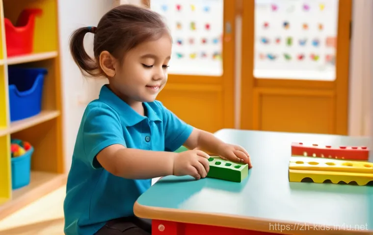 유아교육지도사로서 근무 중 발생하는 긴급 상황 대처 - **Prompt:** A warm and brightly lit kindergarten classroom where a diligent female teacher, dressed ...