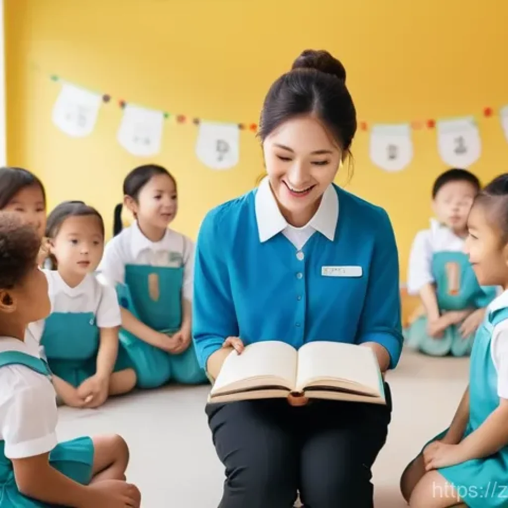 유아교육지도사로서 필요한 법률 지식 - **Prompt:** A heartwarming scene inside a bright and clean kindergarten classroom. A kind and attent...