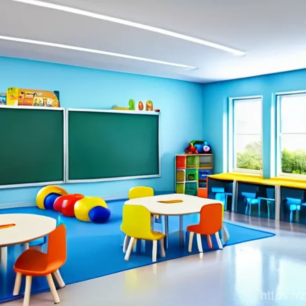 유아교육지도사 필기시험의 출제 경향 분석 - **Prompt: Digital Learning and Child-Centered Education**
"A bright and futuristic early childho...