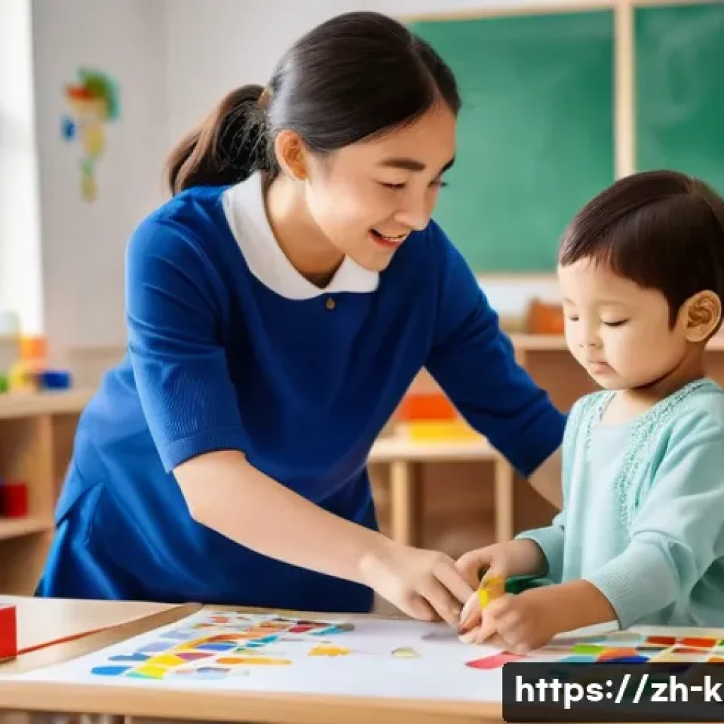 유아교육지도사 강의 준비 과정 중 피해야 할 실수 - **Prompt:** "A realistic, vibrant indoor kindergarten classroom scene during activity time. In the f...