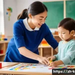 유아교육지도사 강의 준비 과정 중 피해야 할 실수 - **Prompt:** "A realistic, vibrant indoor kindergarten classroom scene during activity time. In the f...
