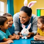 유아교육지도사 실기시험 중 자주 발생하는 문제 해결법 - **Prompt:** A diverse group of cheerful preschool children, ages 3-5, are gathered around a kind fem...